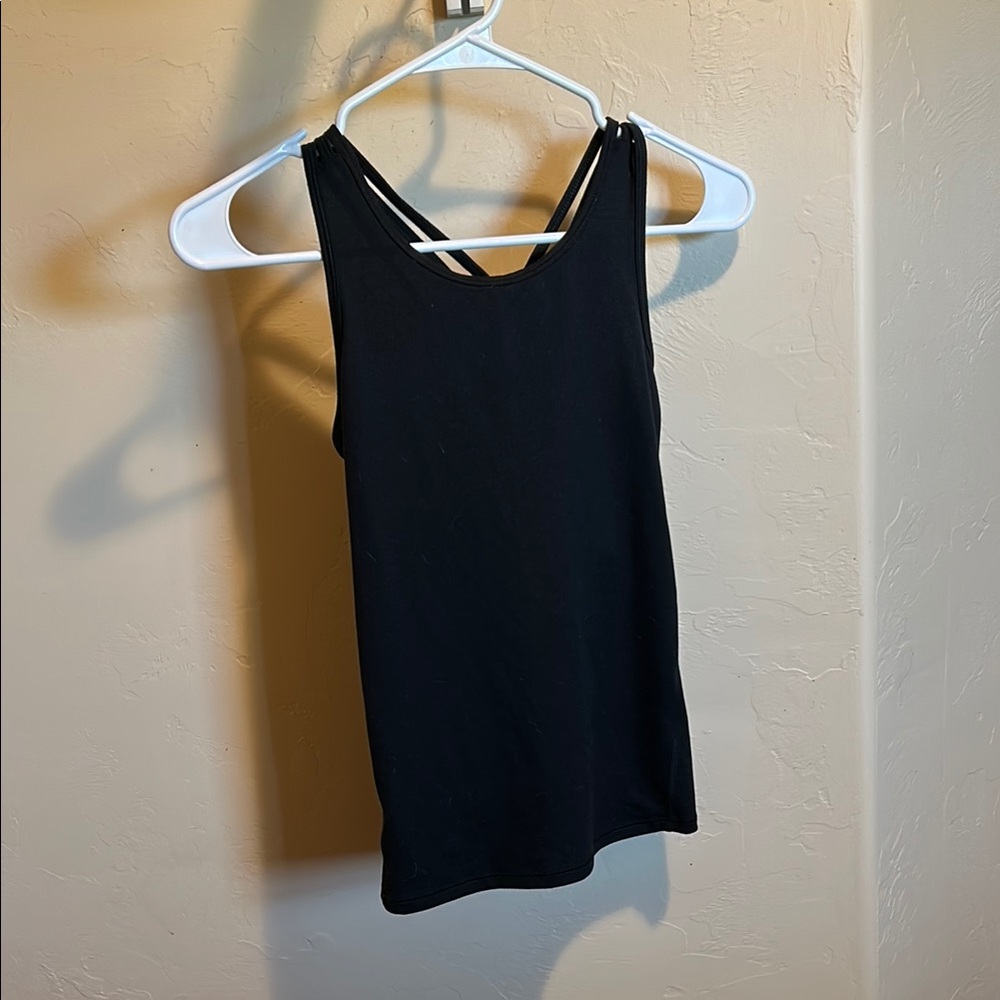 All in Motion Black Fitted Backless Tank Top